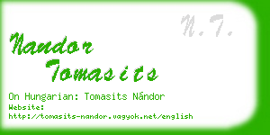 nandor tomasits business card